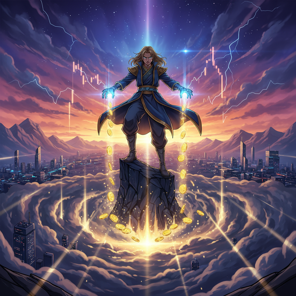 Anime trader using dollar cost averaging strategy during market storm